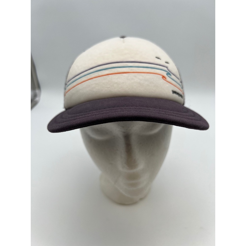 PATAGONIA Trucker SnapBack Hat Unisex OS Purple Wave Graphic Mesh‎ Back Retro